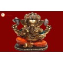 Ganesha Gold With Colour 30563