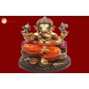Ganesha Gold With Colour 30566