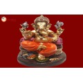 Ganesha Gold With Colour 30566