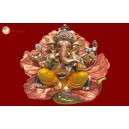 Ganesha Gold With Colour 30568