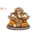 Ganesha Gold With Colour 30569