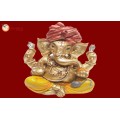 Ganesha Gold With Colour 30570