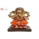 Ganesha Gold With Colour 30576