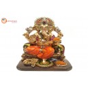 Ganesha Gold With Colour 30577