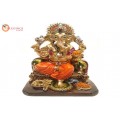 Ganesha Gold With Colour 30577