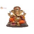Ganesha Gold With Colour 30578