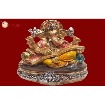Ganesha Gold With Colour 30581