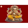 Ganesha Gold With Colour 30582