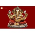 Ganesha Gold With Colour 30584