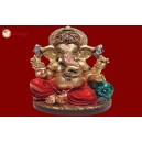 Ganesha Gold With Colour 30587