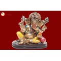 Ganesha Gold With Colour 30591